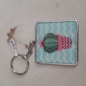 Wild & Free Wild & Wonderful Metal Keychain Cactus Design NEW